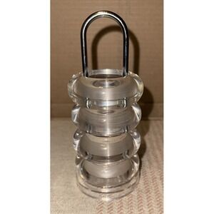 Cole And Mason Lucite Napkin Rings And Holder Vintage‎